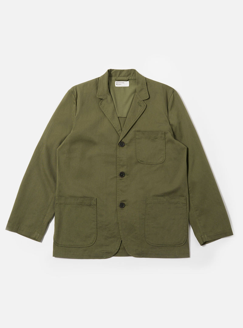 Light Olive Twill Three Button Jacket