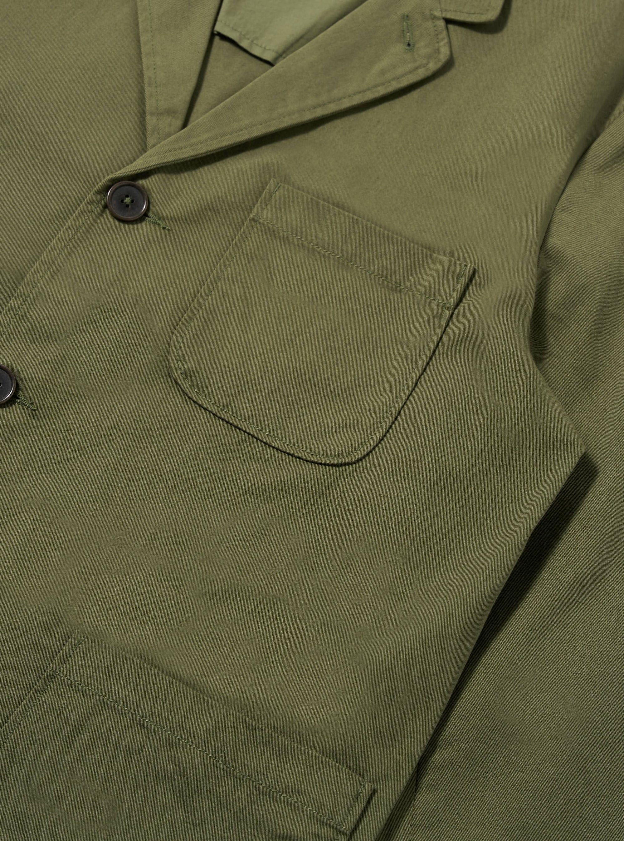 Light Olive Twill Three Button Jacket