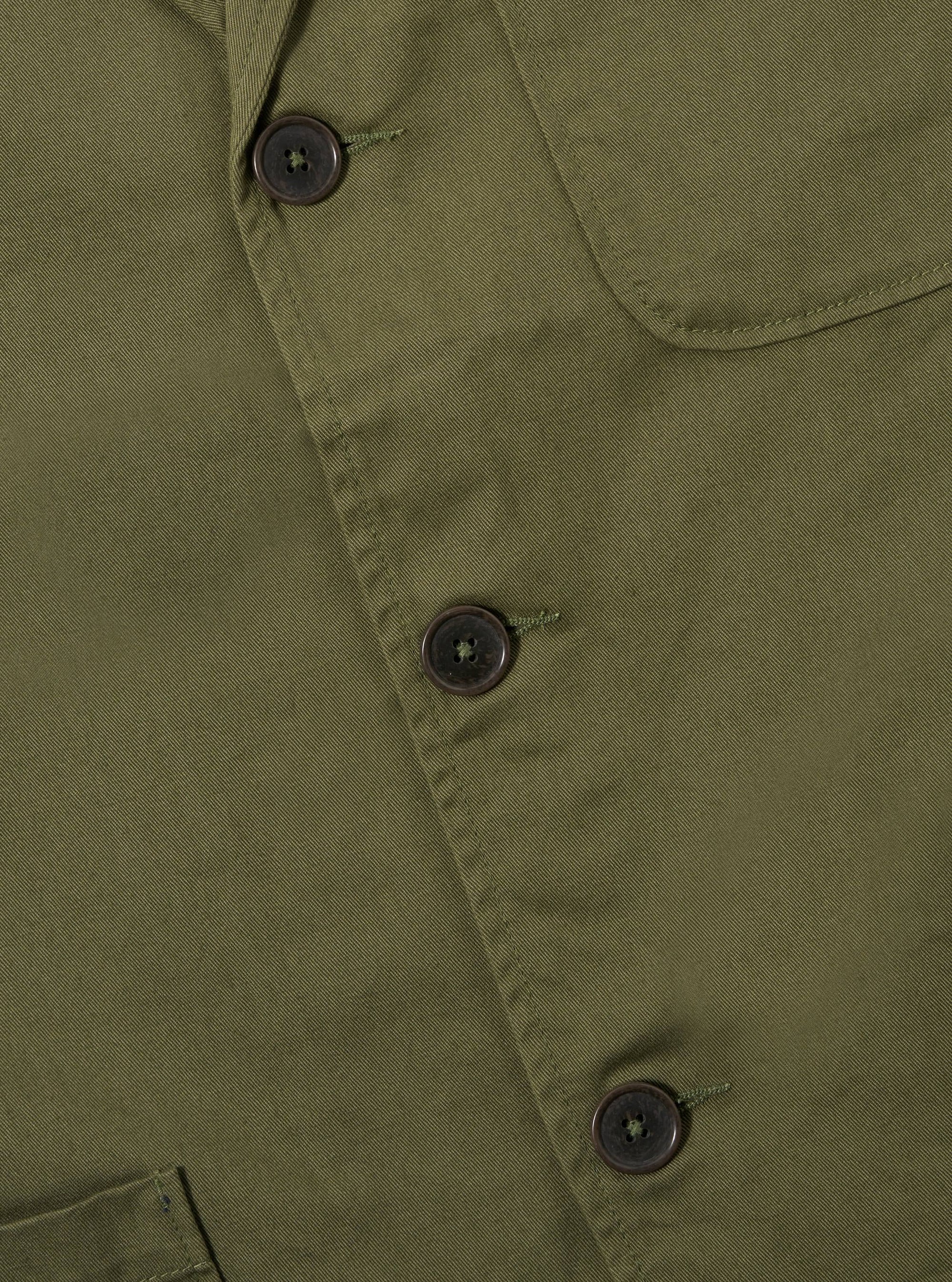 Light Olive Twill Three Button Jacket