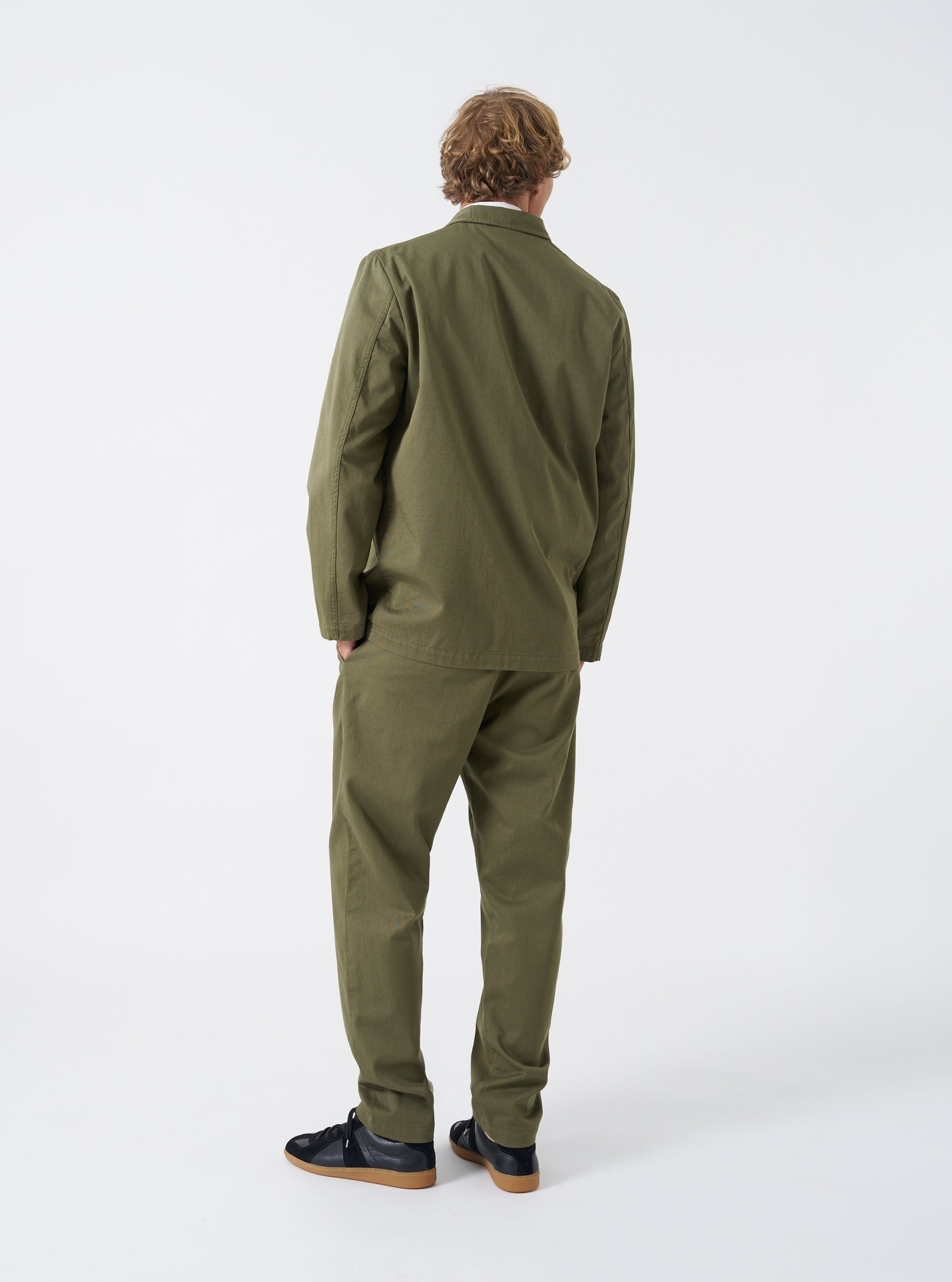 Light Olive Twill Three Button Jacket