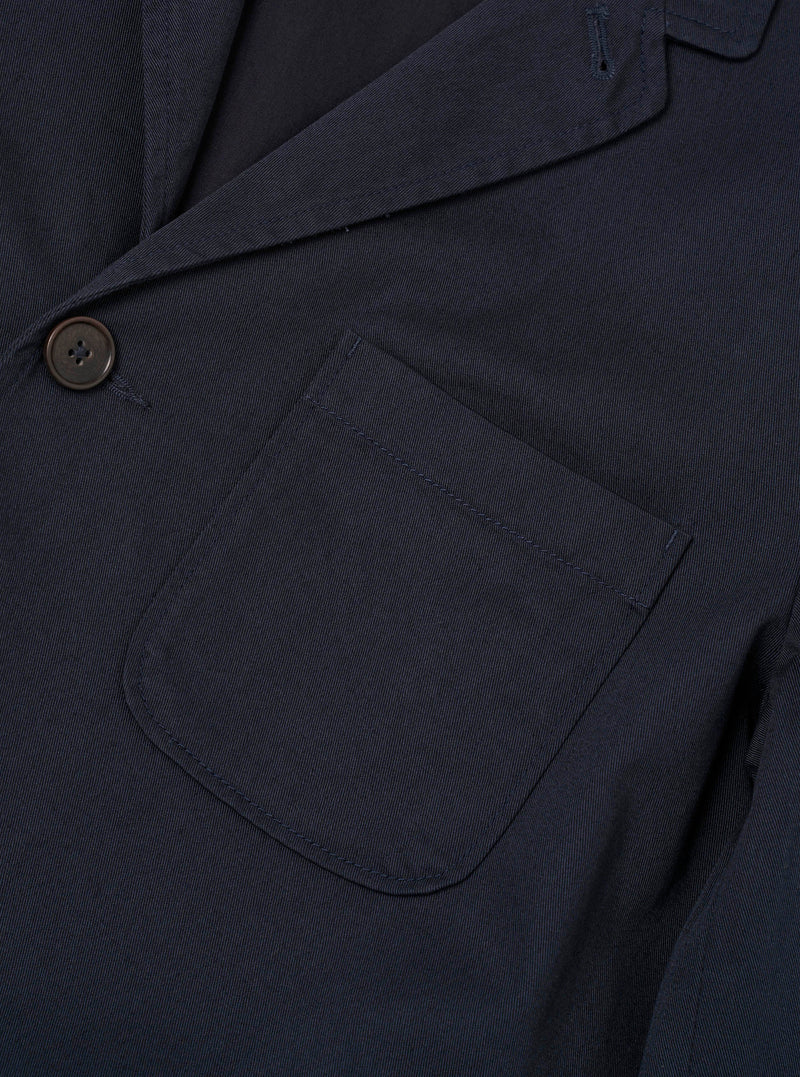 Navy Twill Three Button Jacket