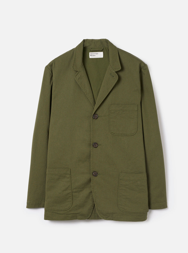Olive Green Twill Three Button Jacket