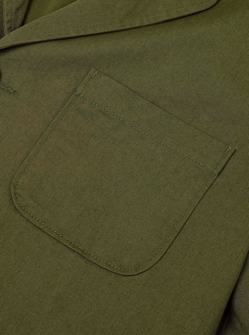 Olive Green Twill Three Button Jacket