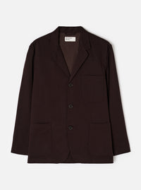 Brown Twill Three Button Jacket