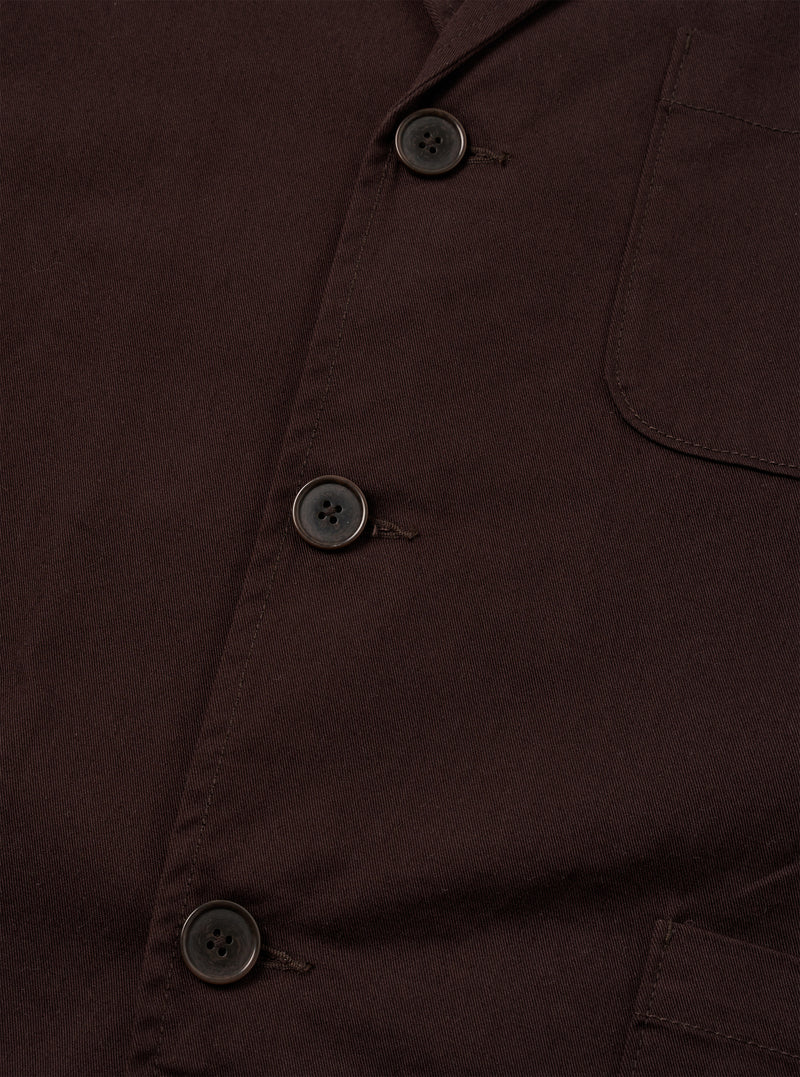 Brown Twill Three Button Jacket
