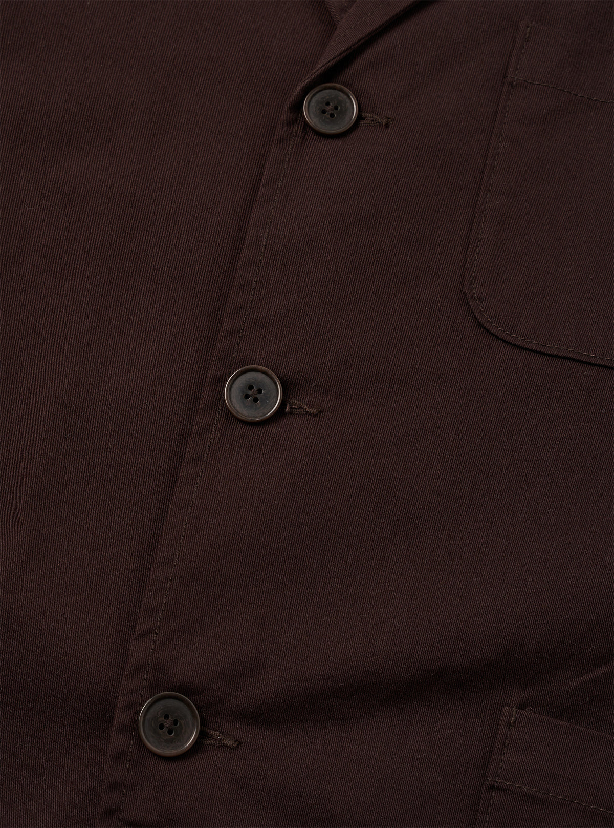 Brown Twill Three Button Jacket