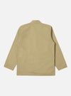 The Sand Twill Kyoto Work Jacket in sand twill on a white background. The jacket has long sleeves and a relaxed fit.