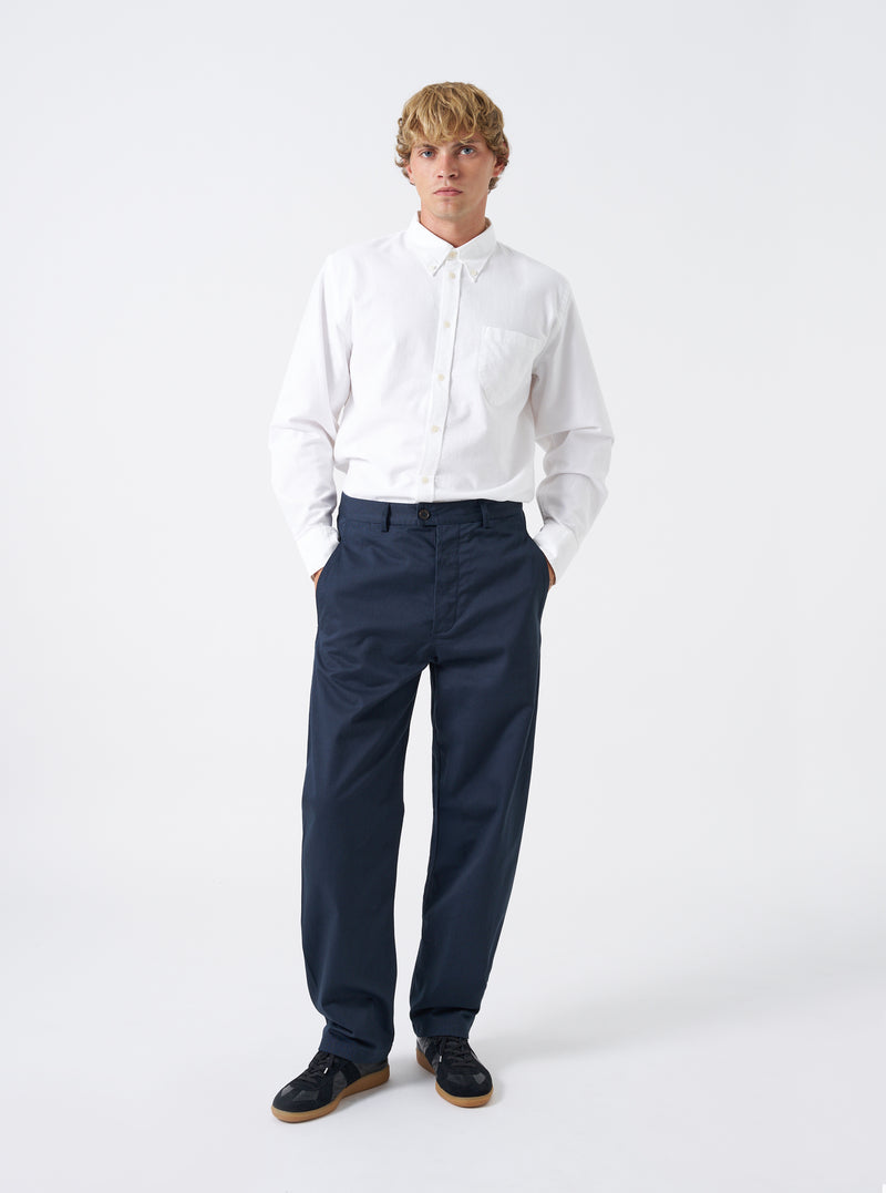 Navy Twill Curved Pant