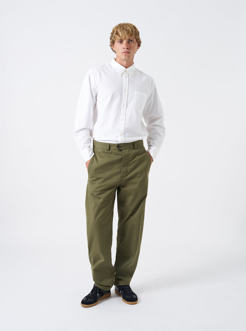 Light Olive Twill Curved Pant