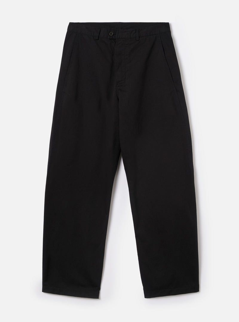 Black Twill Curved Pant
