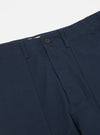 Close-up of the Navy Twill Fatigue Pant on a white background. The twill fabric shows a subtle texture. Details include belt loops and a button closure.