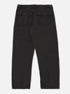 Back view of the Black Twill Fatigue Pant on a white background. The pants are a relaxed fit and feature two back pockets with button closures.