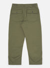 Green pants with two front pockets on a white background