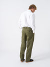 Light Olive Twill Double Pleat Pant