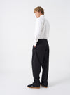 Black Twill Double Pleat Pant