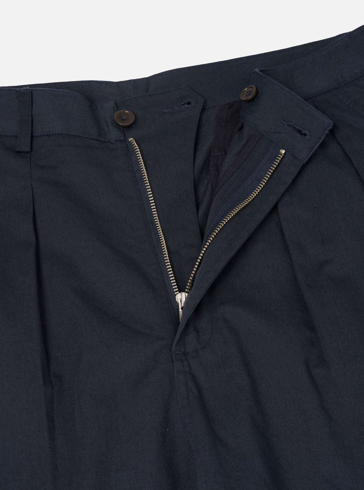 Navy Twill Double Pleat Pant