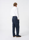 Navy Twill Double Pleat Pant