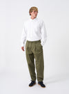 Light Olive Twill Pleated Track Pant