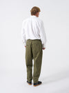 Light Olive Twill Pleated Track Pant