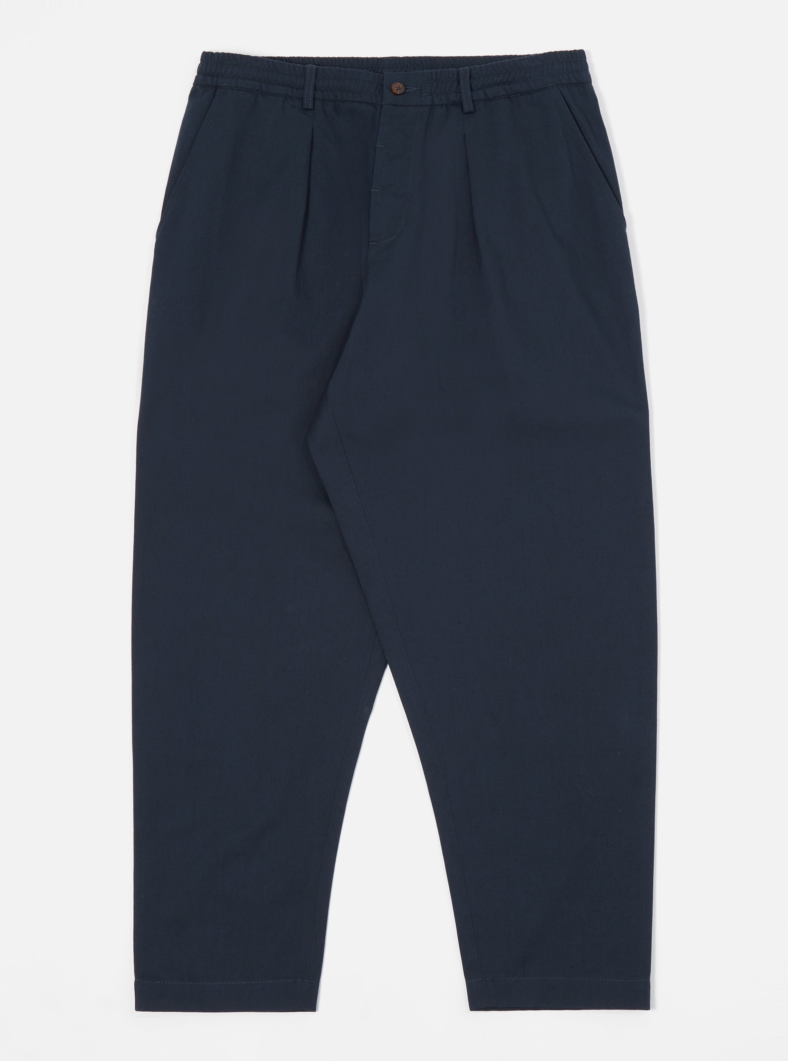 Navy Twill Pleated Track Pant – Universal Works
