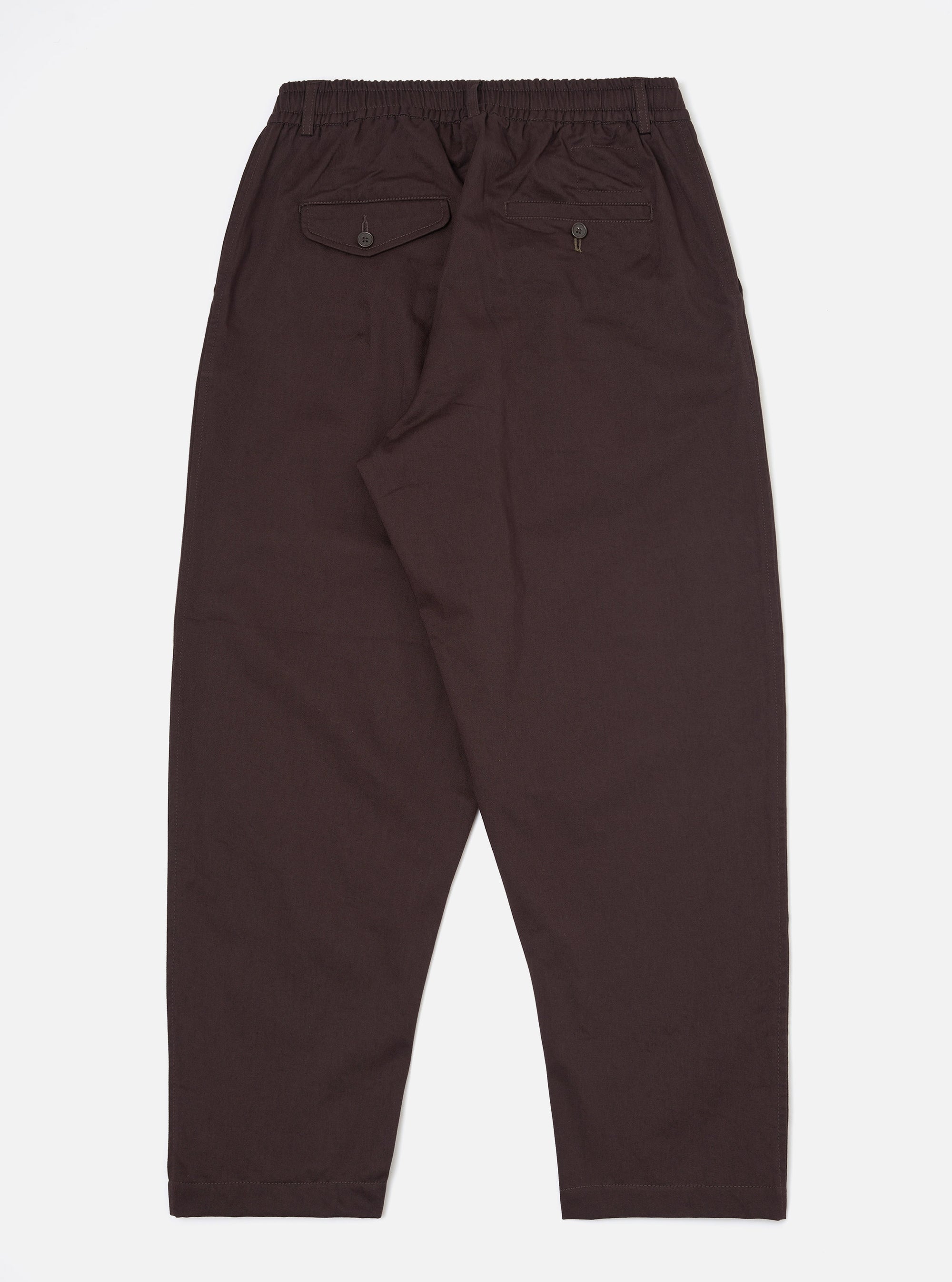 Brown Twill Pleated Track Pant