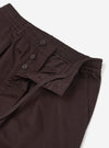 Brown Twill Pleated Track Pant