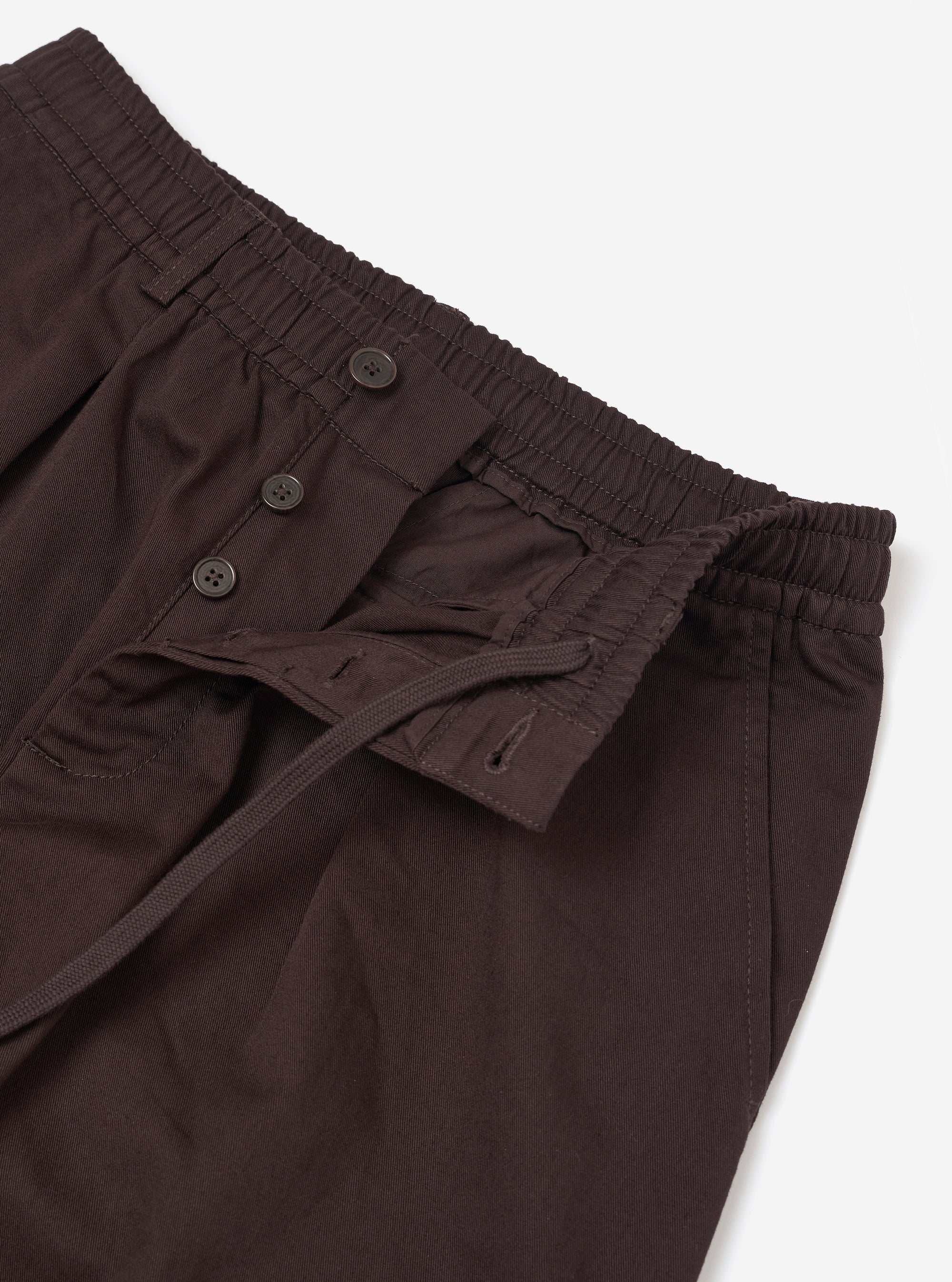 Brown Twill Pleated Track Pant