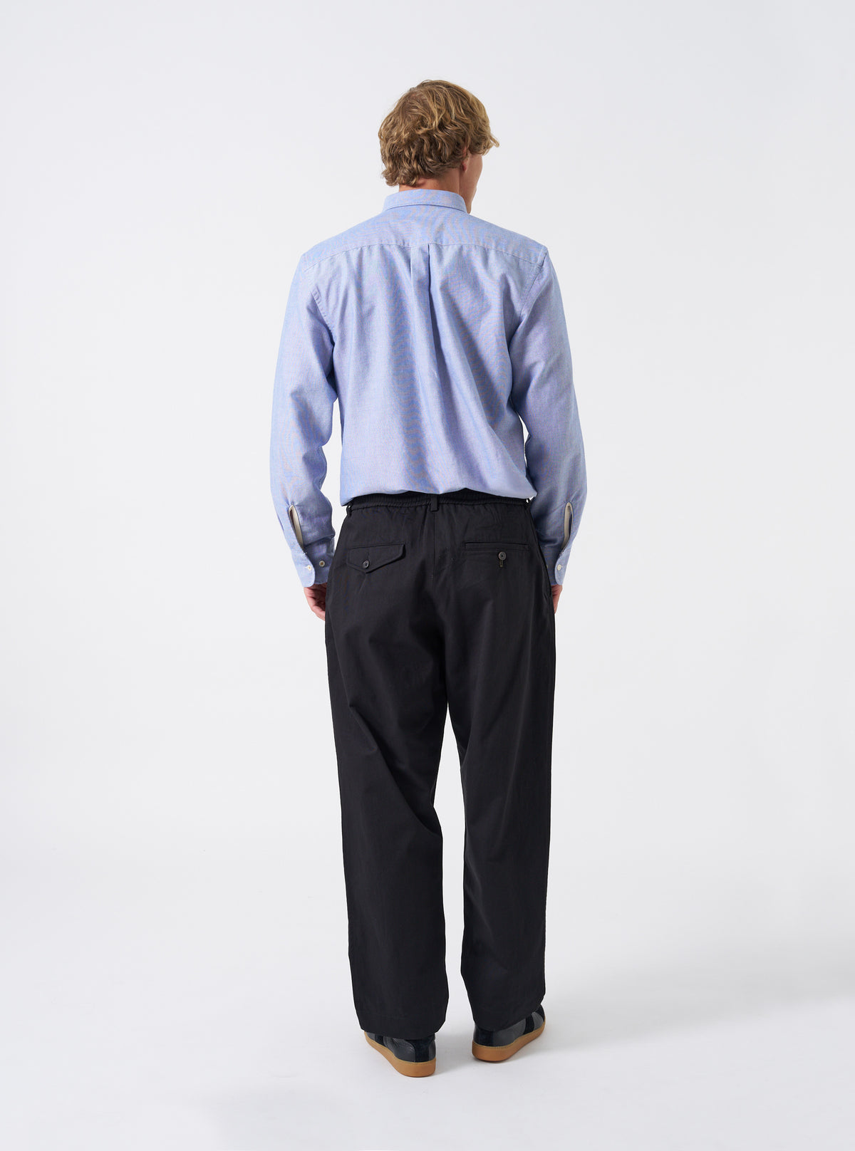 Black Twill Pleated Track Pant