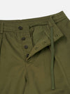 Olive Green Twill Pleated Track Pant