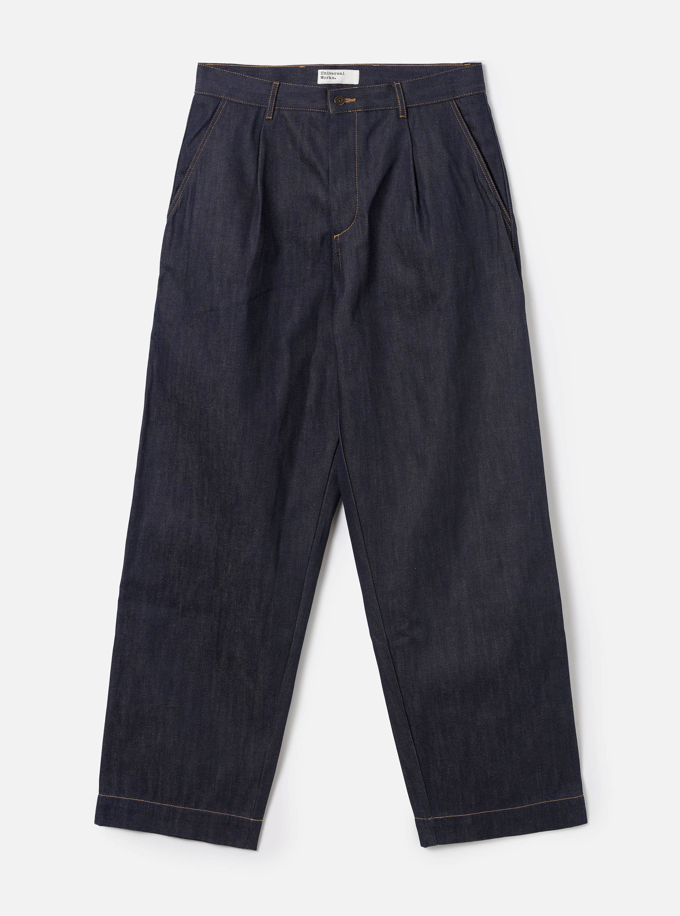 Men's Indigo 13oz Selvedge Denim Duke Wide Leg Pant – Universal Works