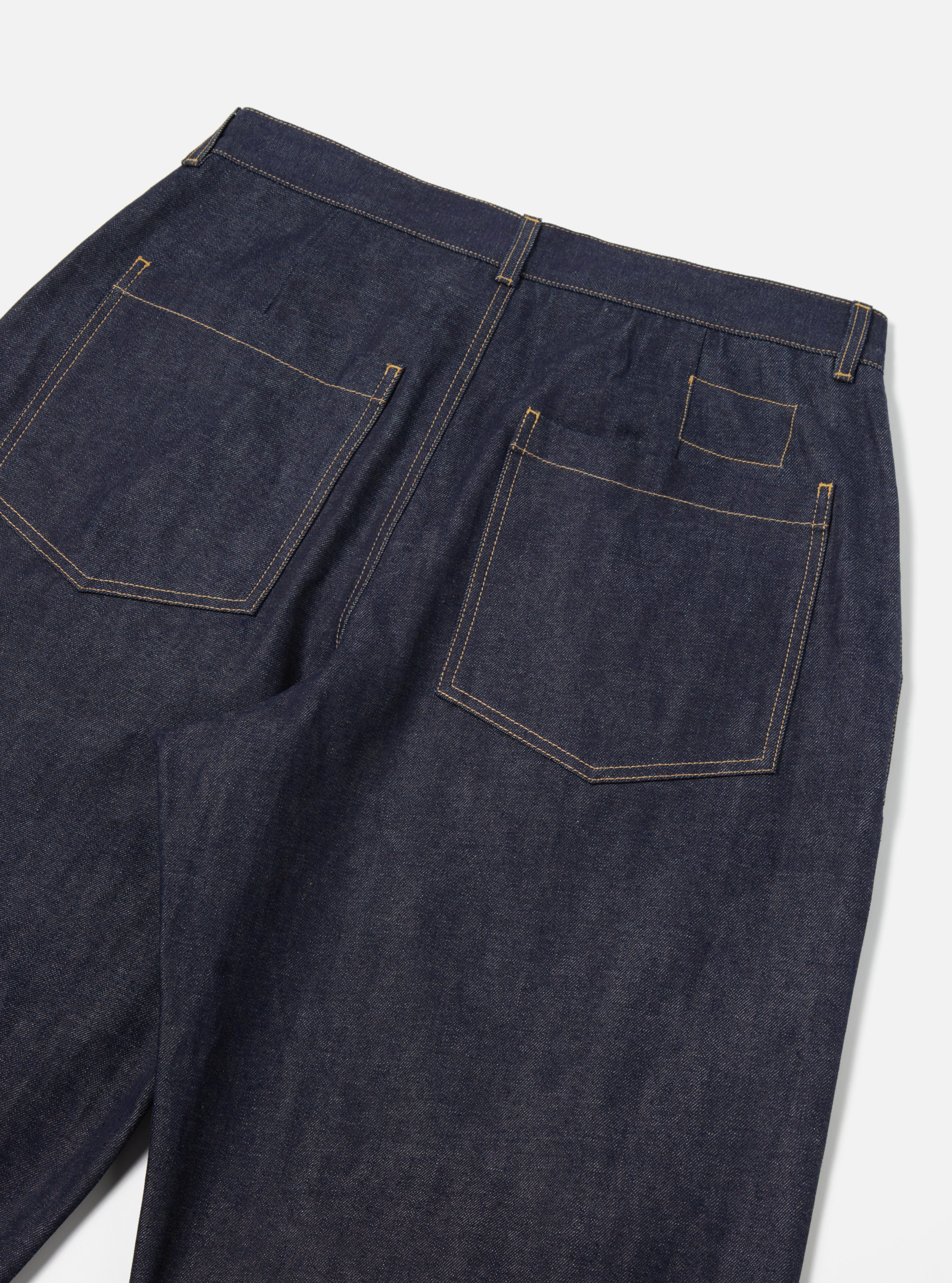 Men's Indigo 13oz Selvedge Denim Duke Wide Leg Pant – Universal Works