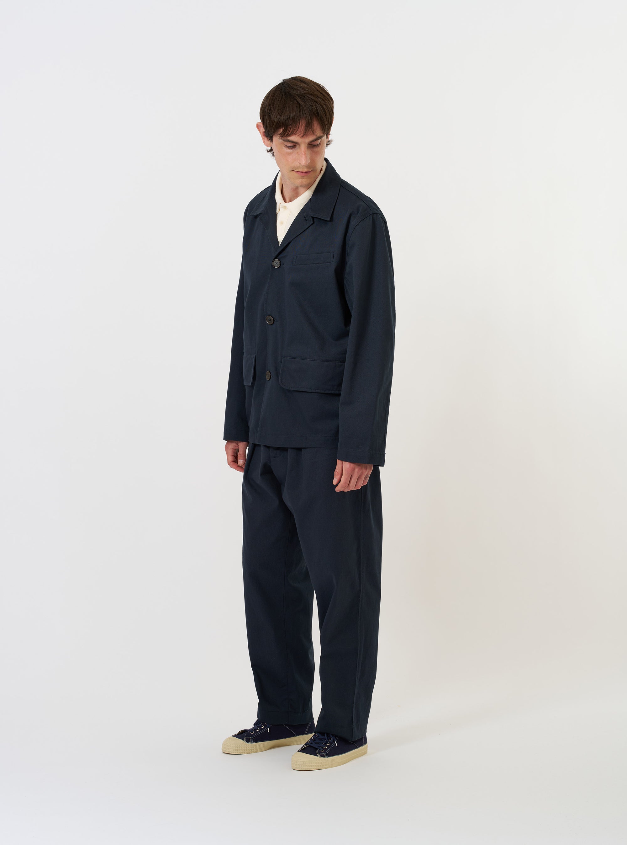 Navy Twill Oxford Pant