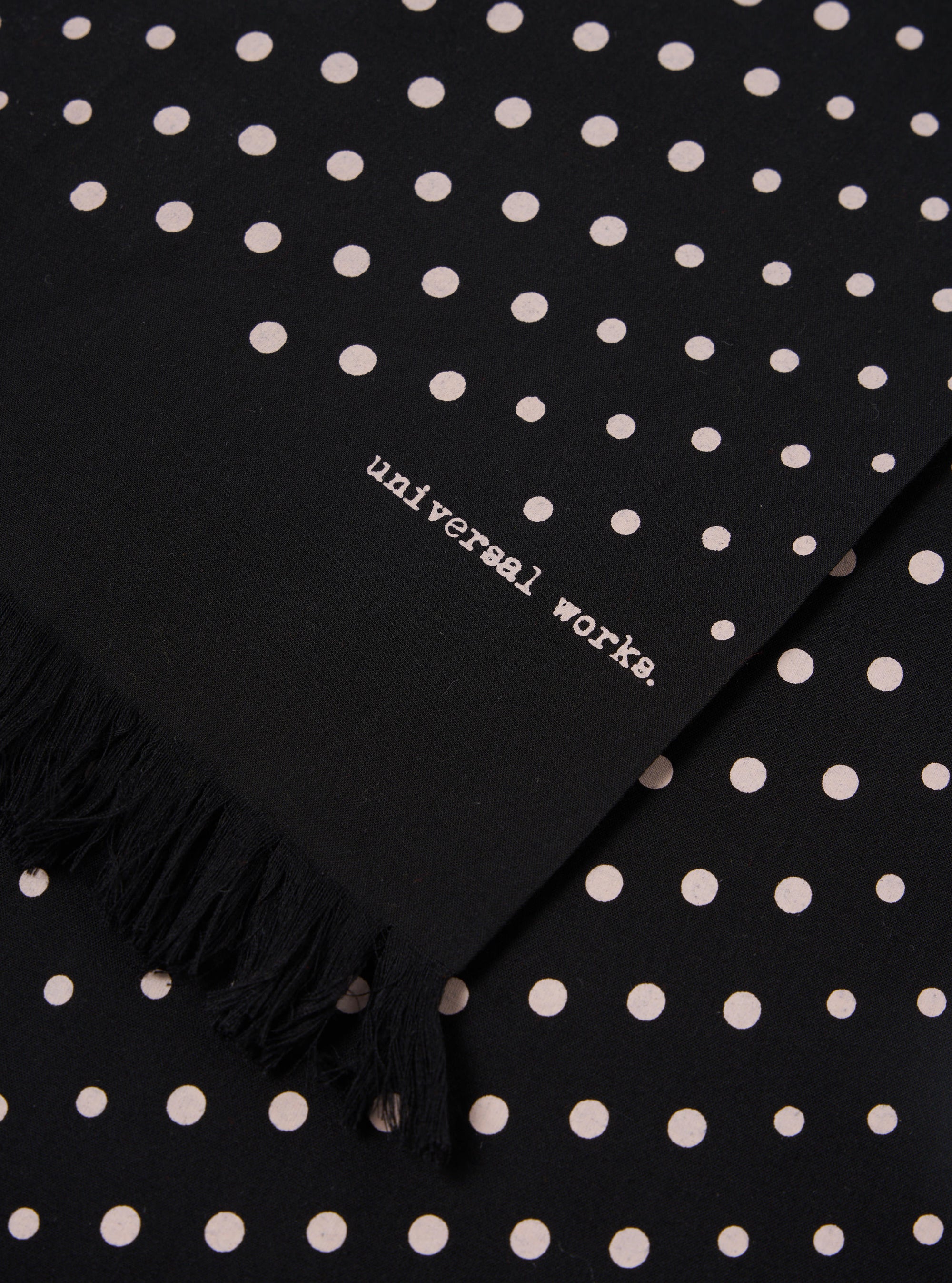 Black Dot Print Short Scarf – Universal Works