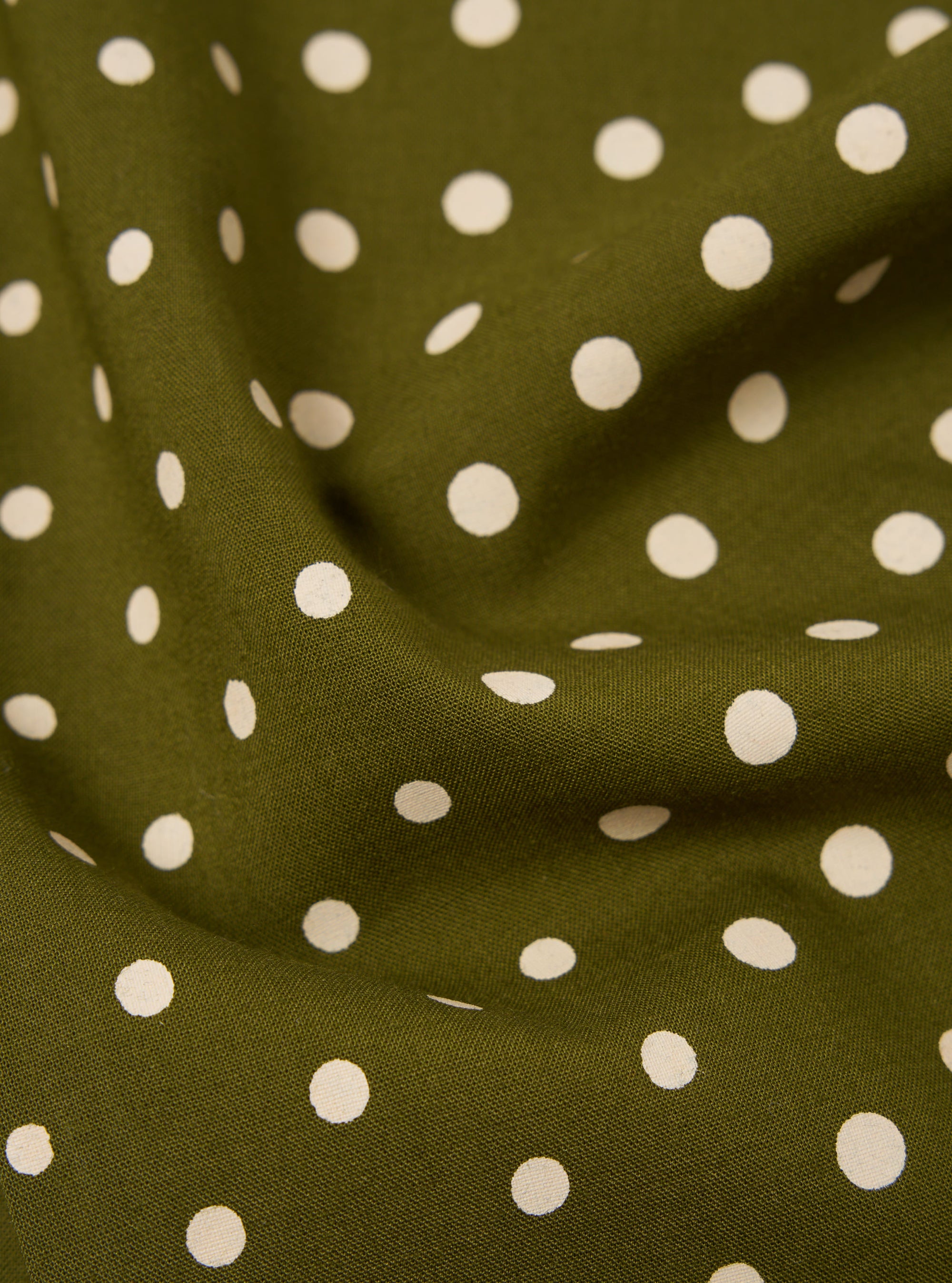Green Dot Print Short Scarf