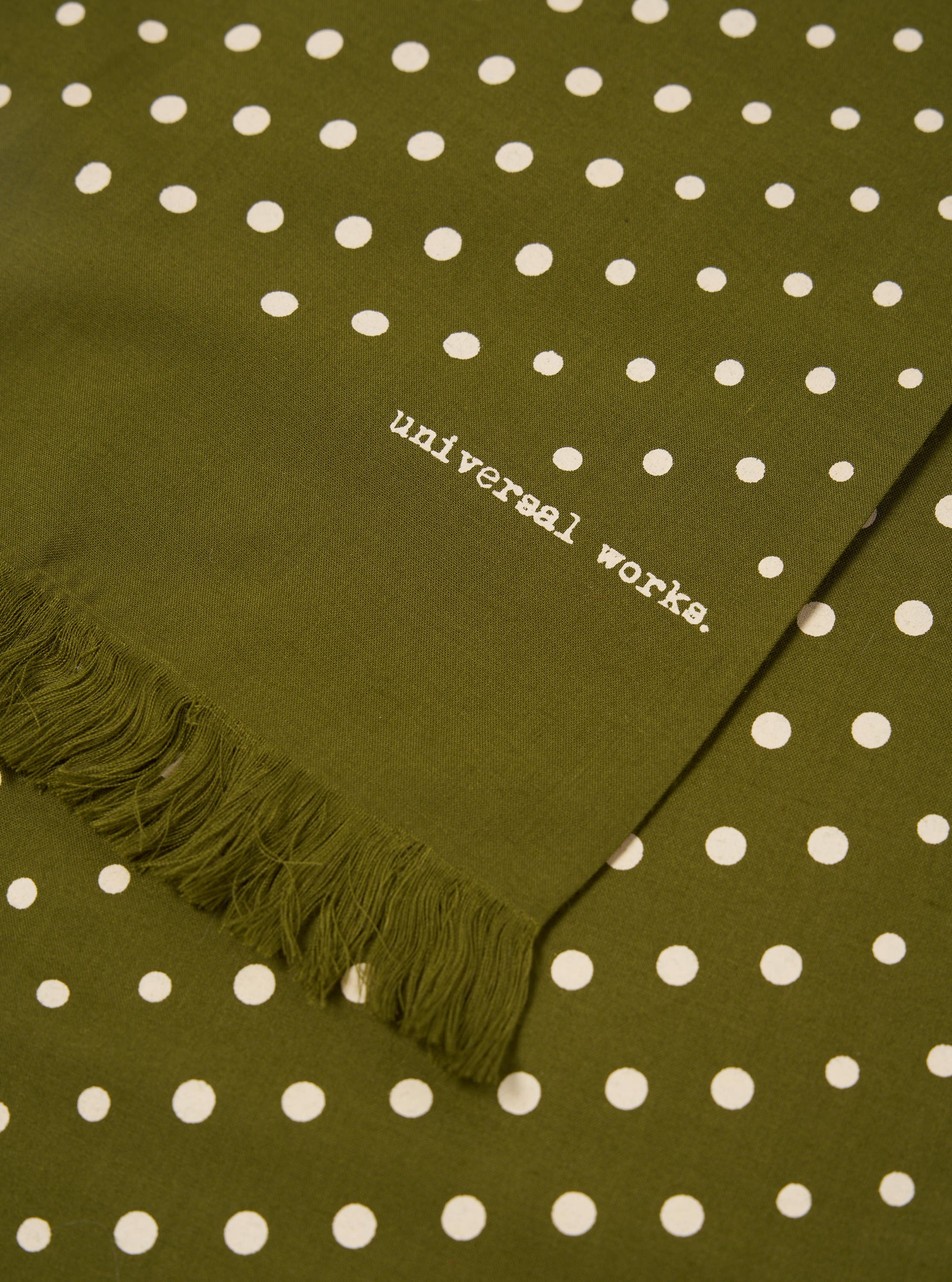 Green Dot Print Short Scarf