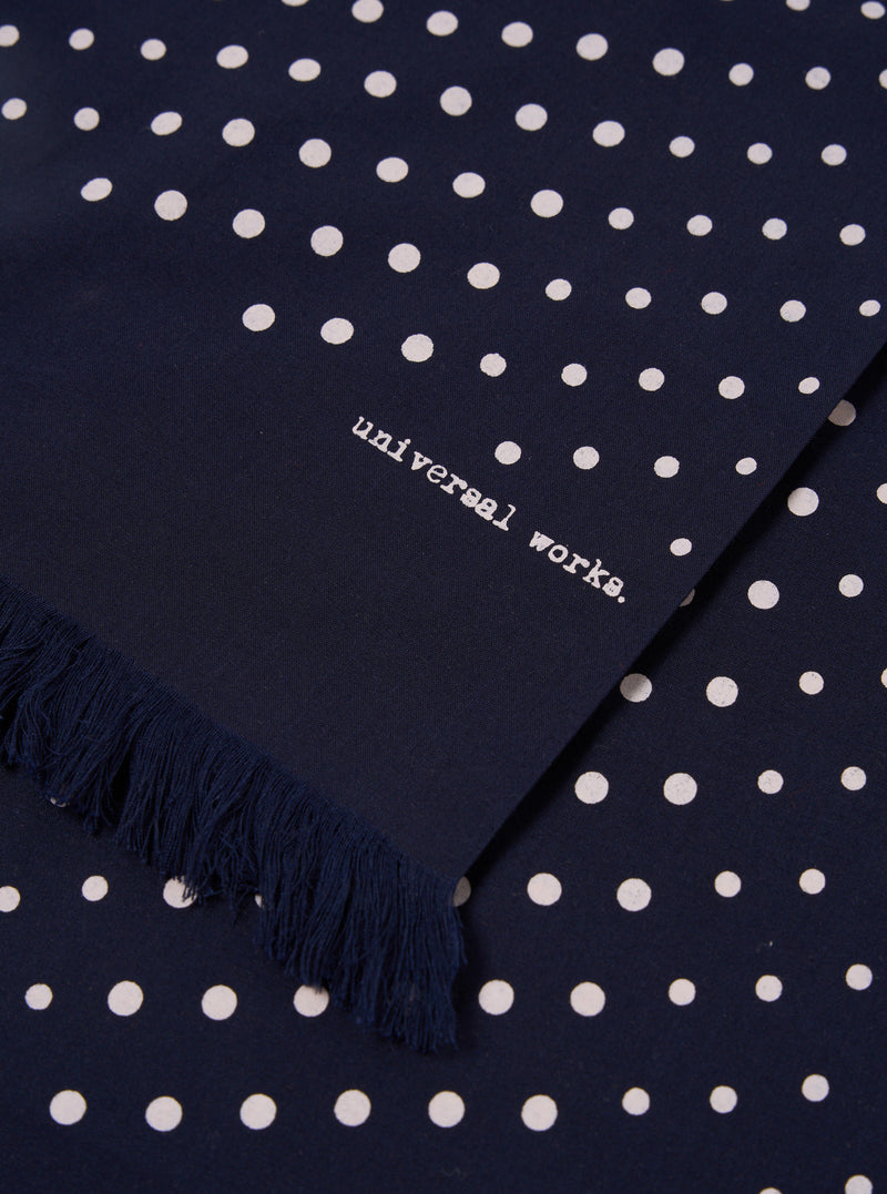 Navy Dot Print Short Scarf