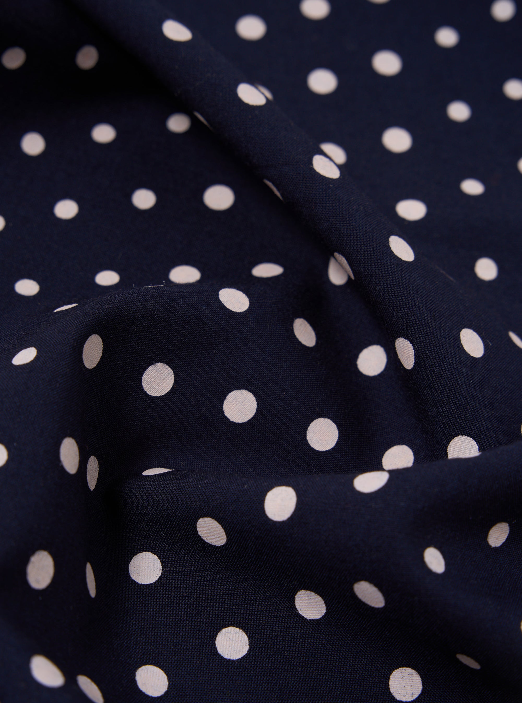 Navy Dot Print Short Scarf