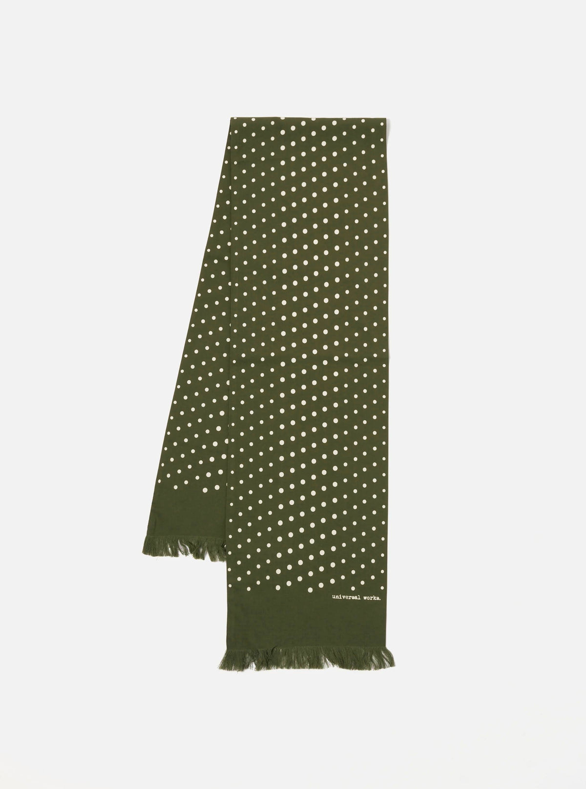 Olive Dot Print Short Scarf