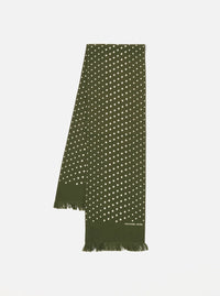 Olive Dot Print Short Scarf