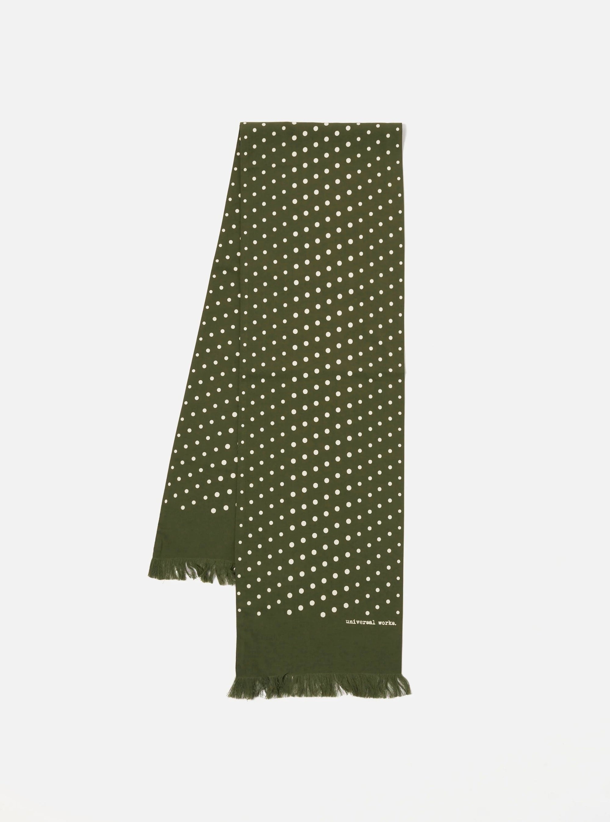 Olive Dot Print Short Scarf
