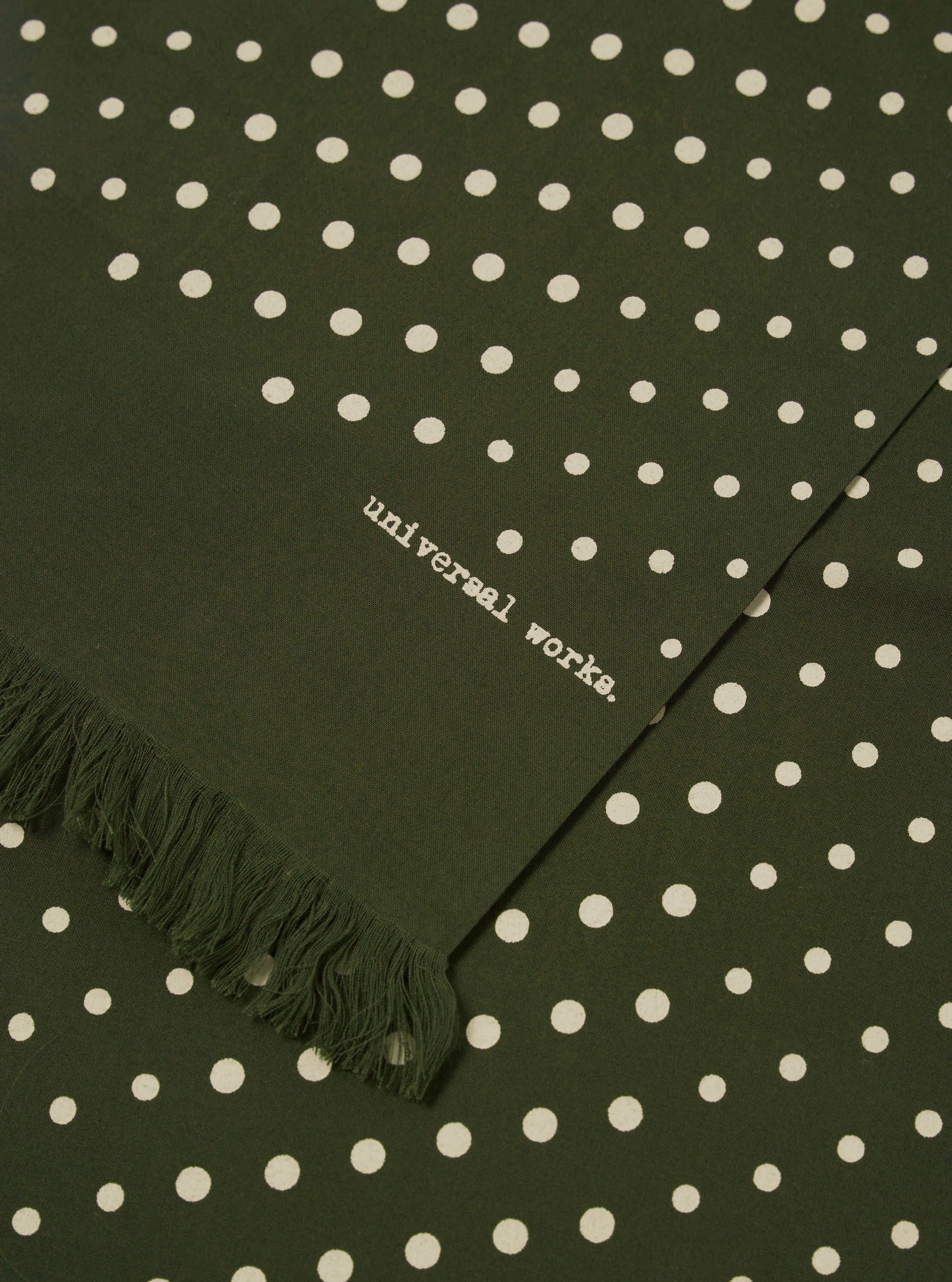 Olive Dot Print Short Scarf