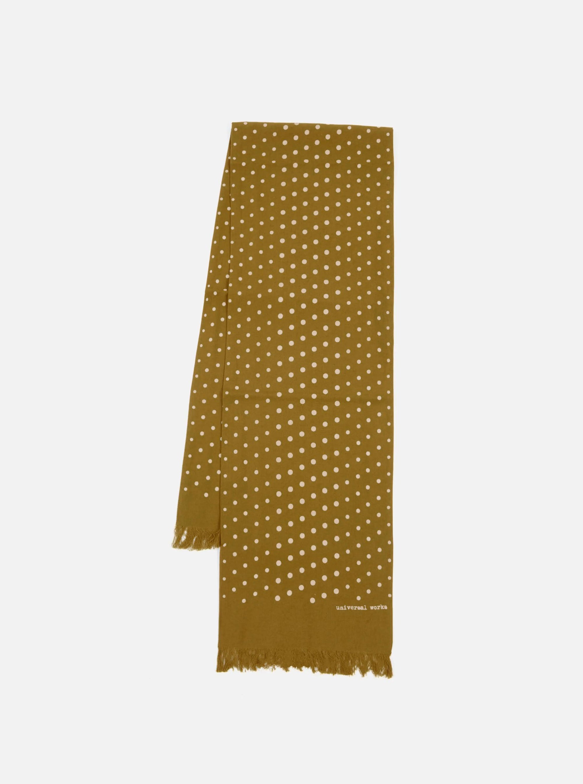 Mustard Dot Print Short Scarf