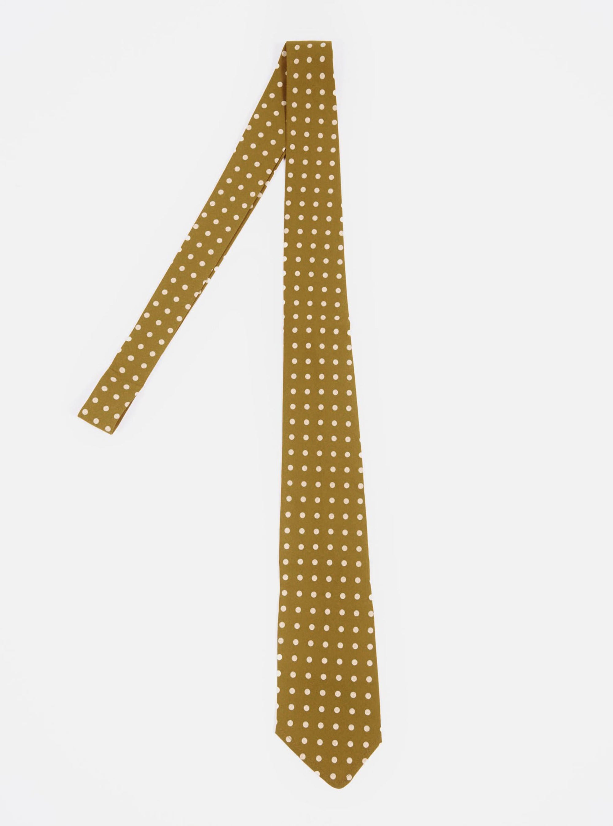 Mustard Dot Print Tie