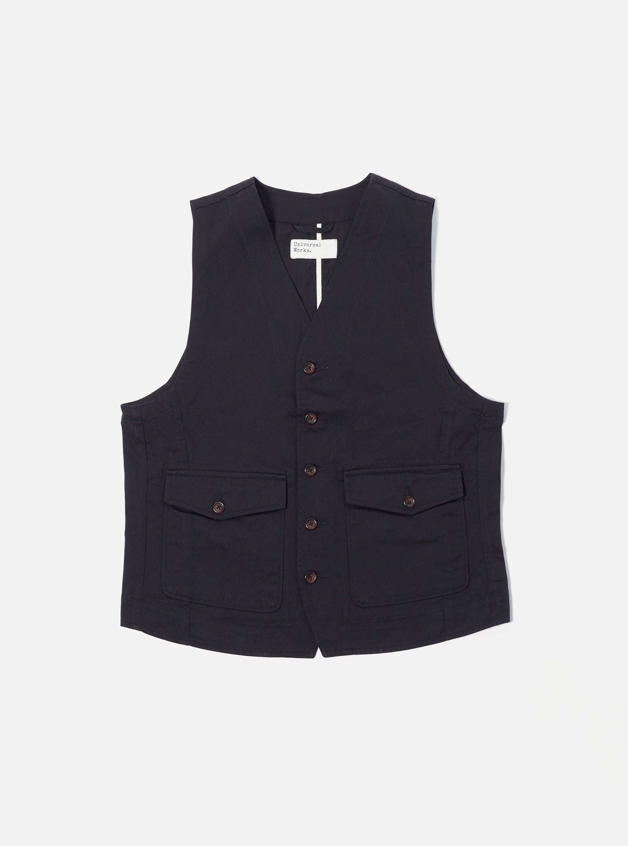 Black Twill Field Waistcoat