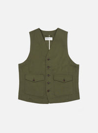 Light Olive Twill Field Waistcoat
