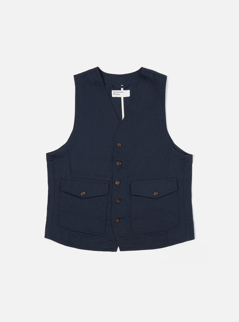 Navy Twill Field Waistcoat
