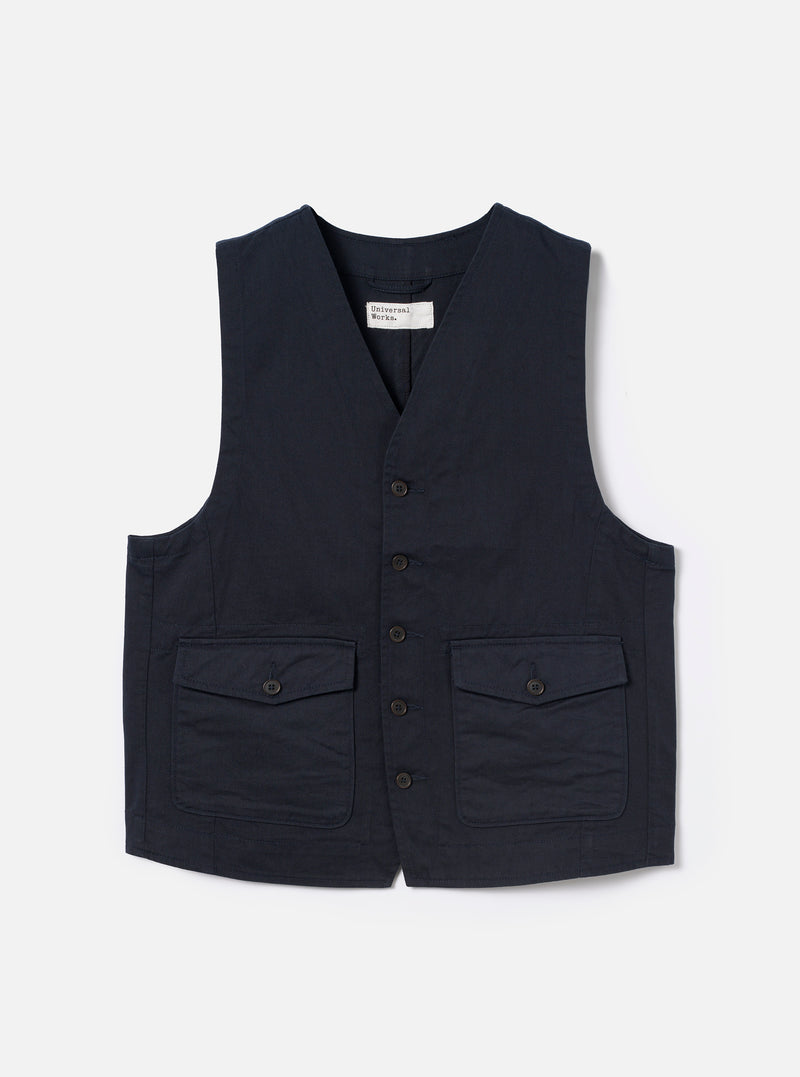 Navy Twill Field Waistcoat