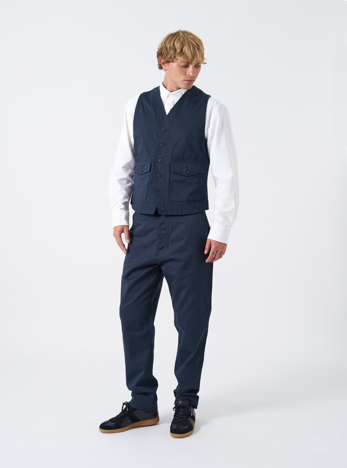 Navy Twill Field Waistcoat