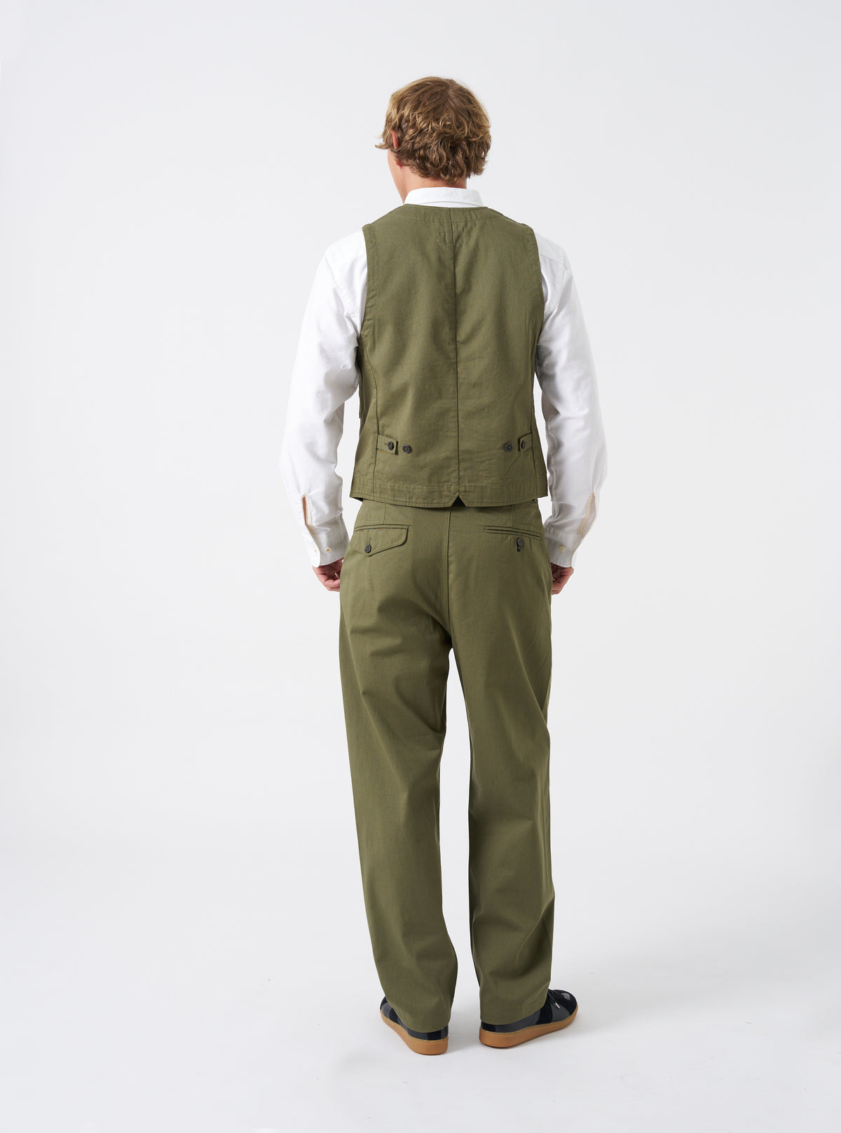 Light Olive Twill Field Waistcoat