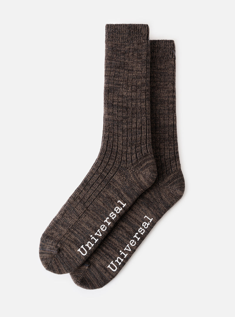 Charcoal Slub Knit Slub Sock